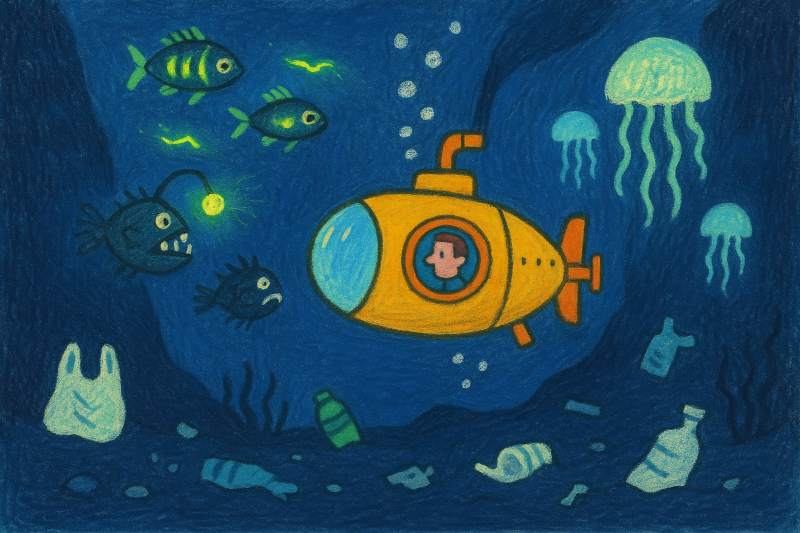 AI-GENERATED: The dark deep child drawing